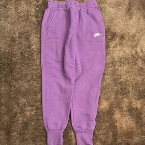 Nike Purple Jogger Sweatpants with Elastic Cuffs